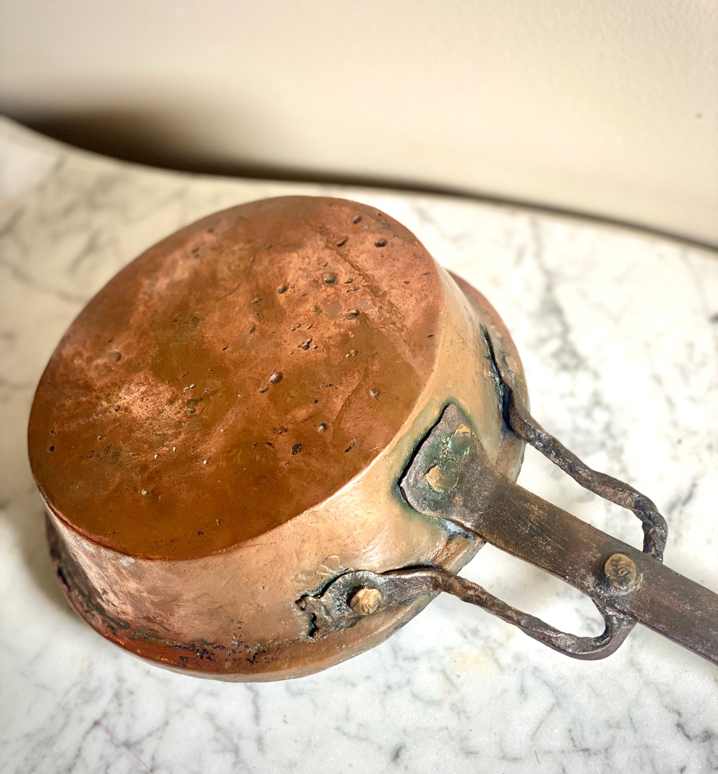 French Antique Copper Pot Hand Forged