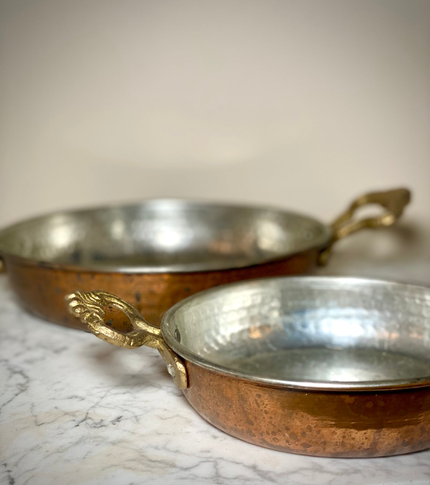 Vintage Pair of Copper Pans