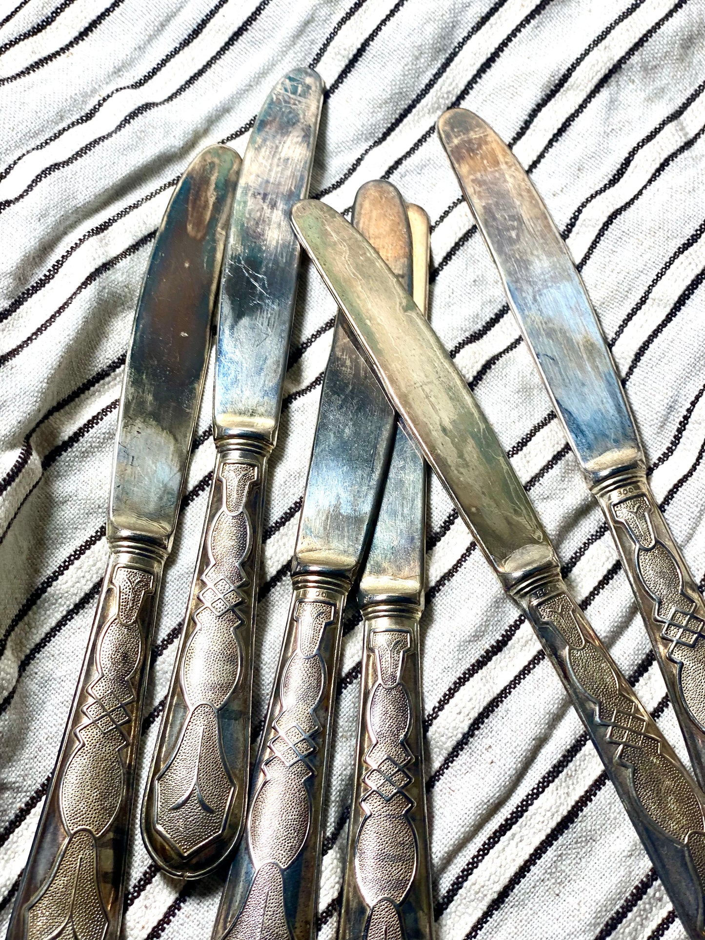 Vintage French Art Deco Knife Set