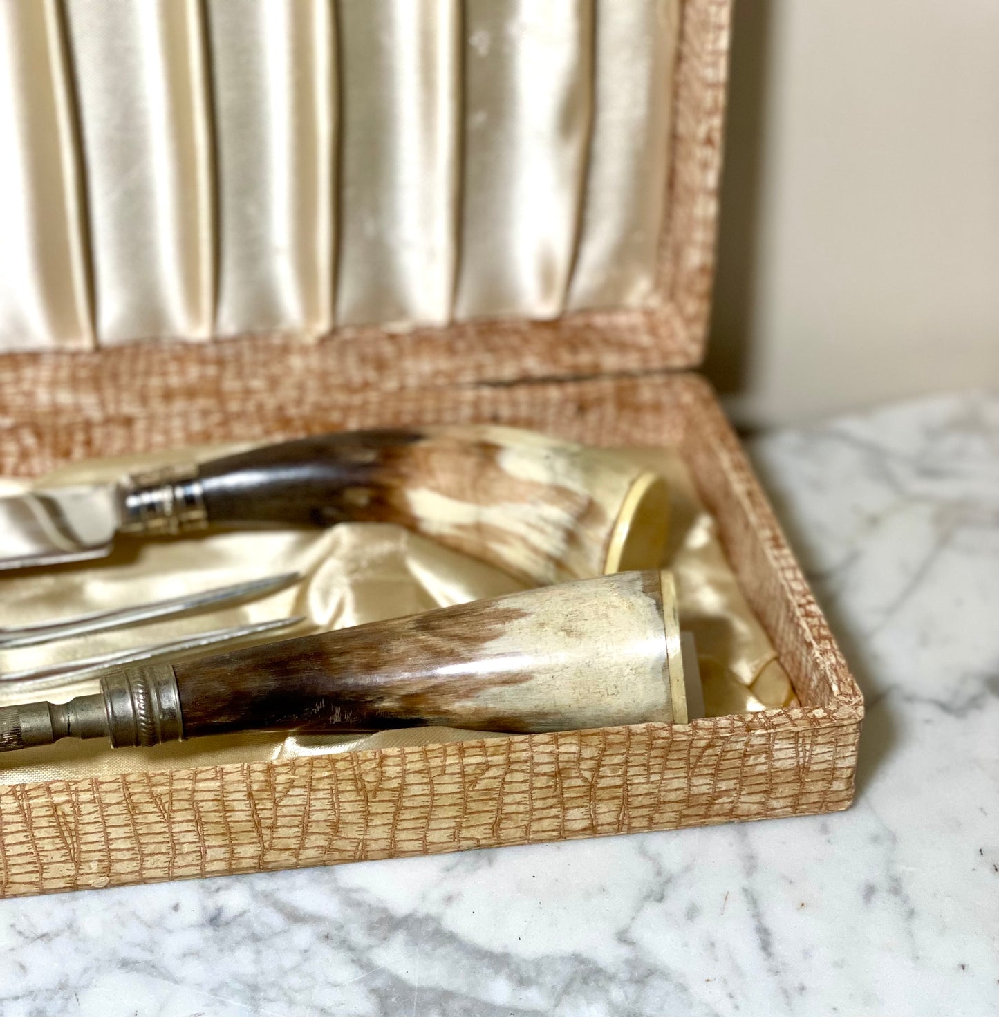 Vintage Bone Handle Carving Set