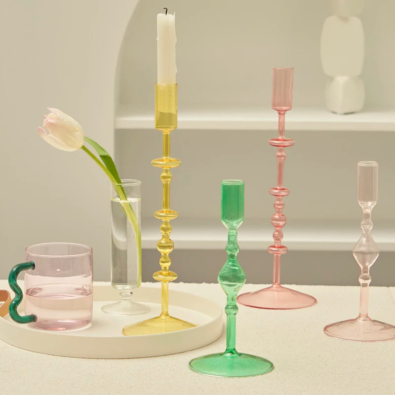 Slender Glass Candlestick