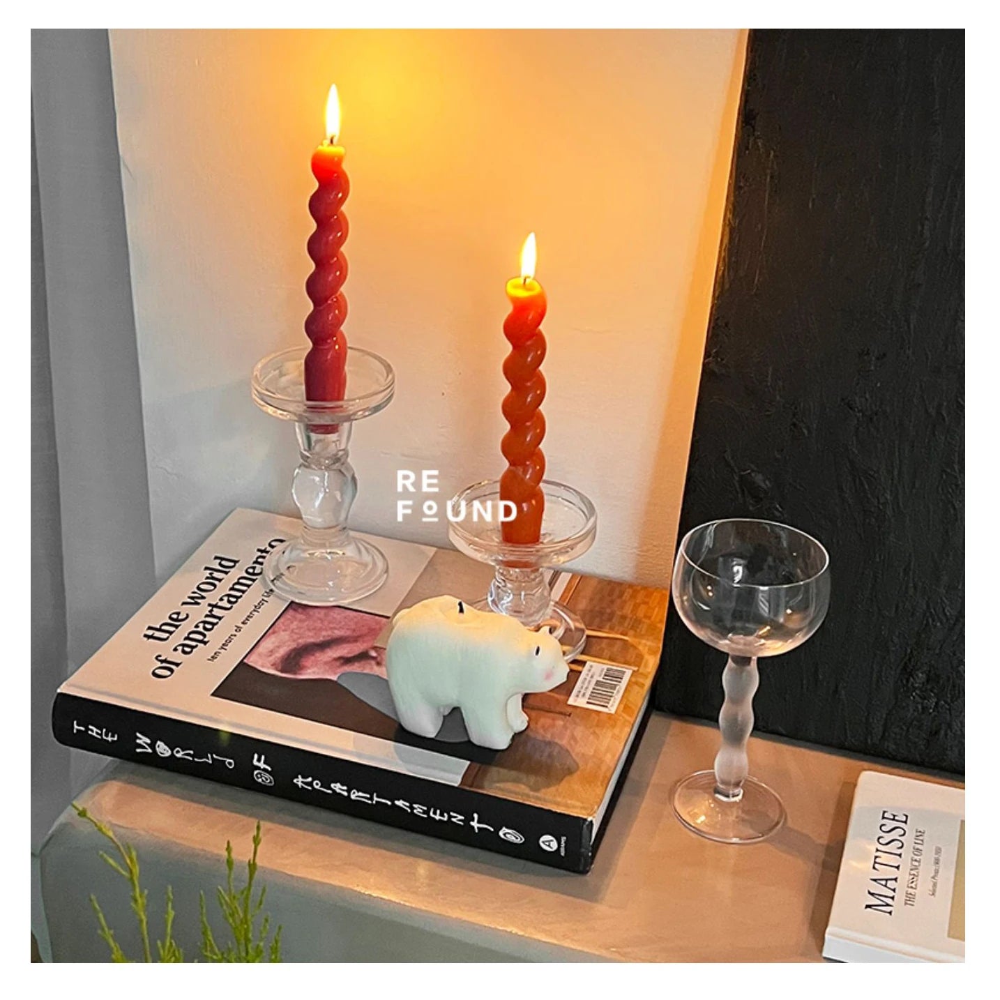 Spiral Taper Besswax Candle Set