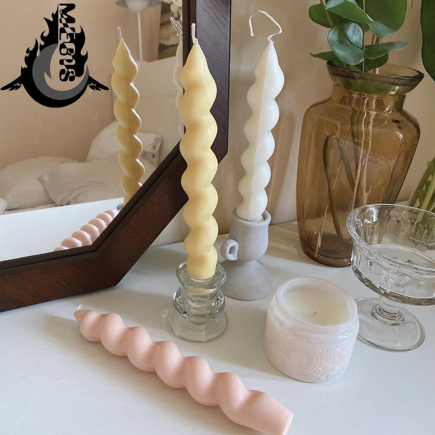 Spiral Candle Pair